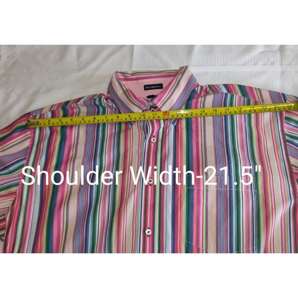 VTG Tommy Hilfiger Men's Shirt XL Striped Multicolor Rainbow Colors Cotton - Picture 13 of 16